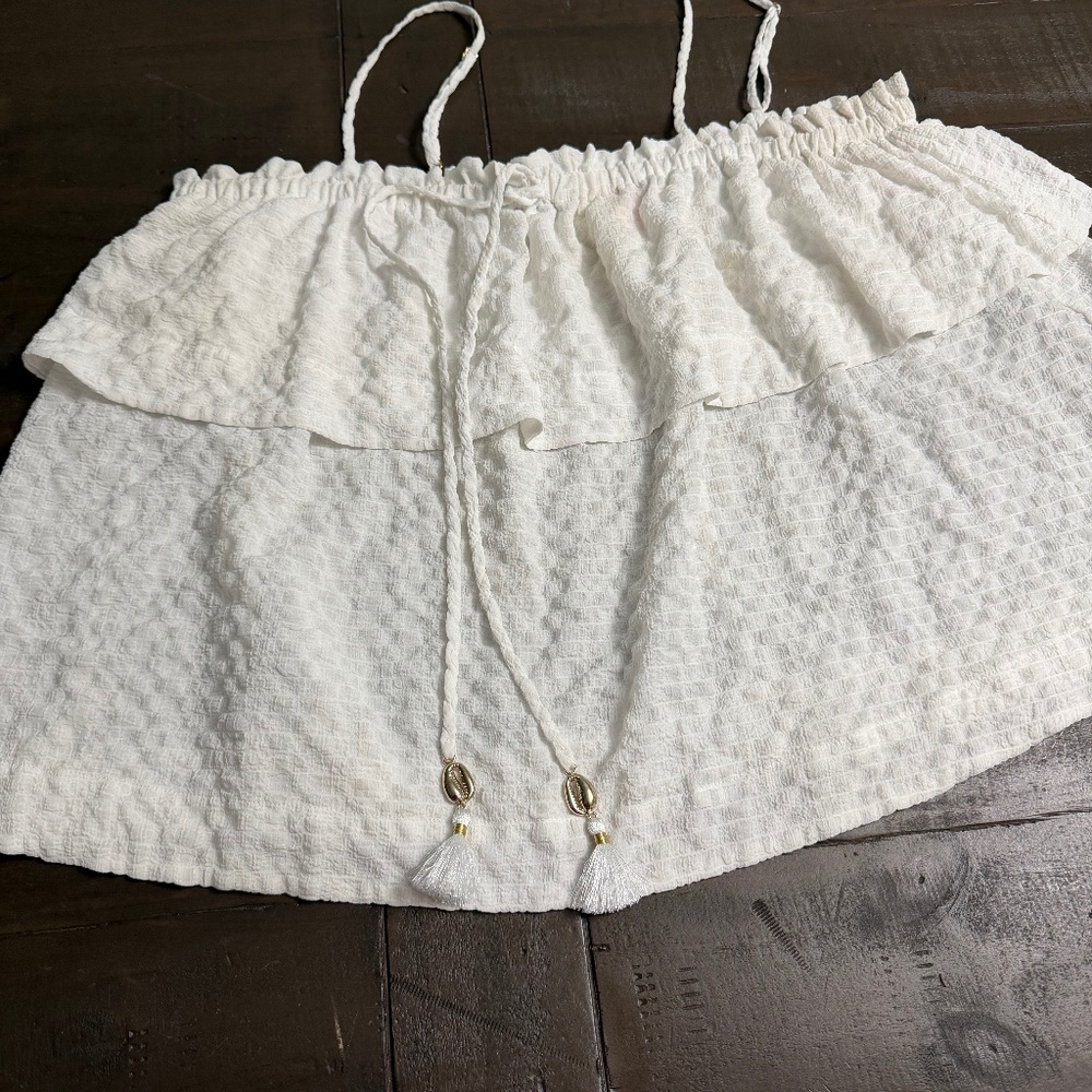 Lilly Pulitzer White Ruffle Top - Picture 2 of 10